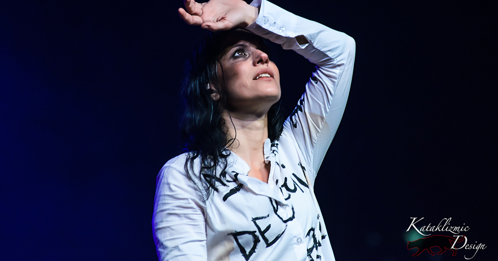 Cristina Adriana Chiara Scabbia of Lacuna Coil performing at the Marquee Theatre in Tempe, Arizona
