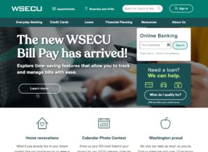 Homepage hero announcing the arrival of the new WSECU Bill Pay