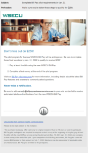 Fourth email sent to pilot users with final reminder of participation requirements