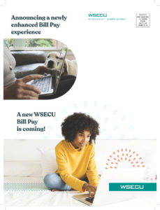 Outside fold of bill pay announcement postcard