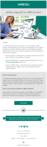 First email sent to highly impacted subgroup of legacy bill pay users